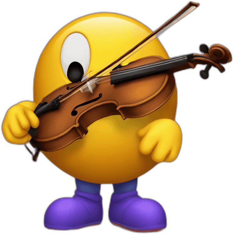 pacman playing violin emoji