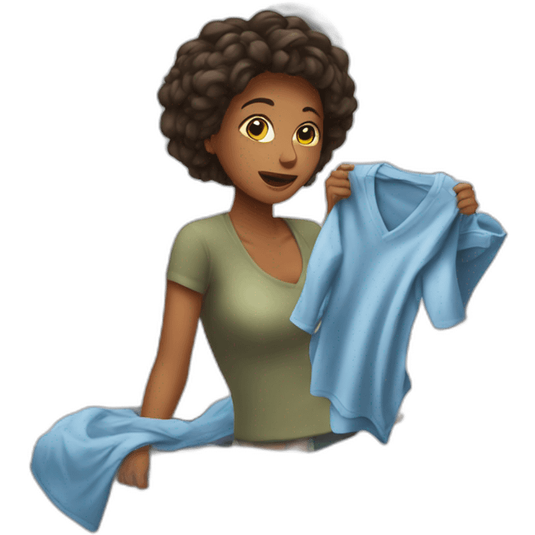 women stuck in laundry emoji