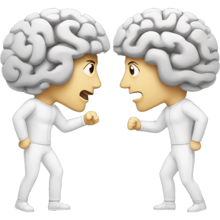 Fight between mind and brain  emoji