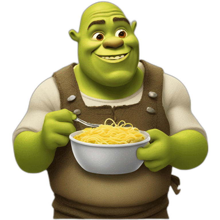 Shrek eating spaghetti emoji