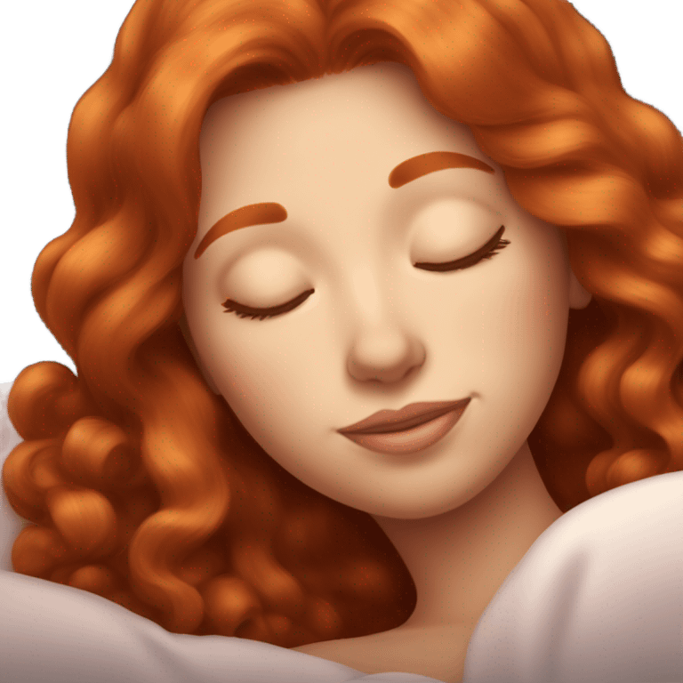 Pretty Redhead silky hair sleeping emoji