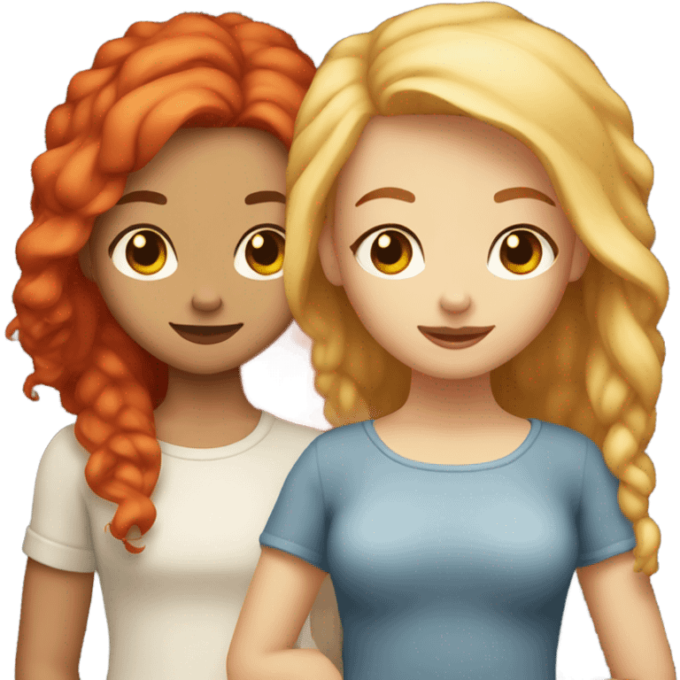 Red head and blonde girl best friends holding hands both have light skin  emoji