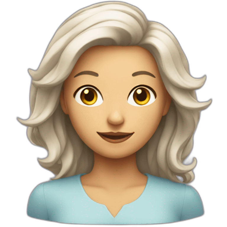 Un chat sur une femme emoji