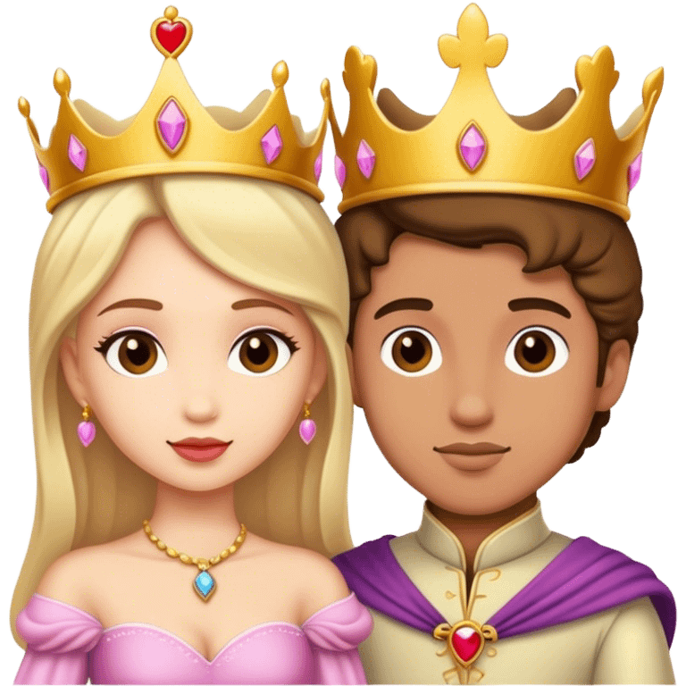 White Princess and prince love emoji