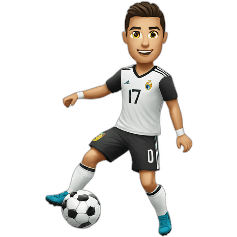 Cristiano Ronaldo playing soccer emoji