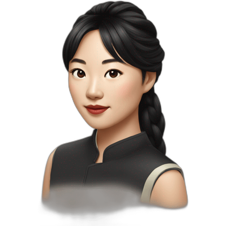 Greta Lee actor asian portrait black hair emoji