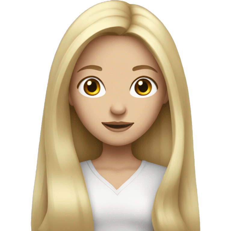 girl with a long blonde hair and grey eyes emoji