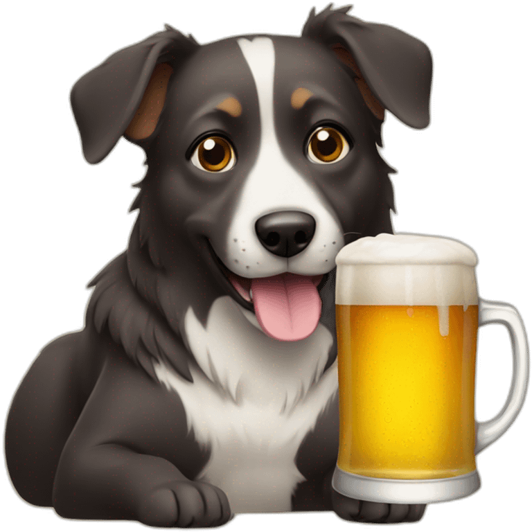 Dog with beer emoji