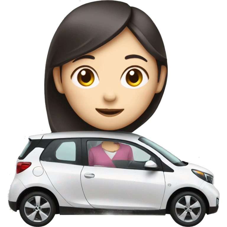 Electric Car with chinese girl in it emoji