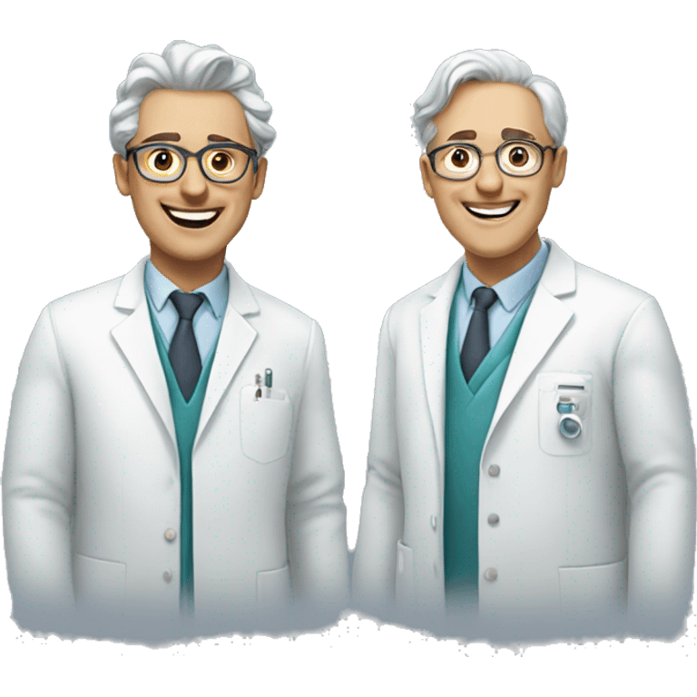 two scientists smiling emoji