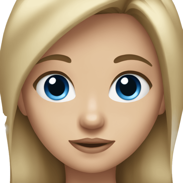 Girl with blue eyes and dark blonde hair emoji