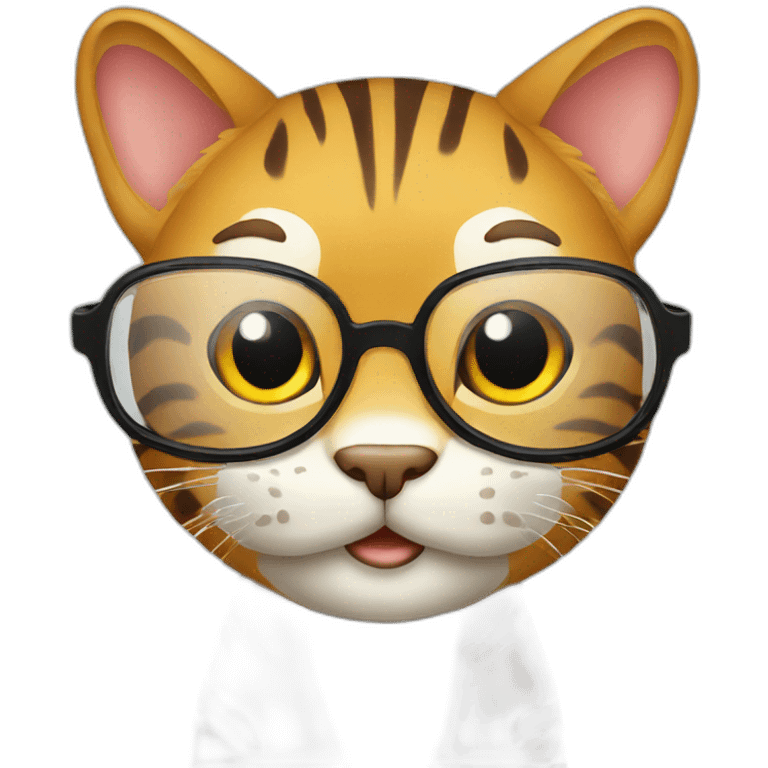 A big cat with glass emoji