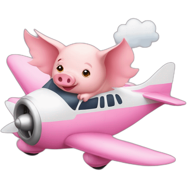 Flying pig in a plane emoji