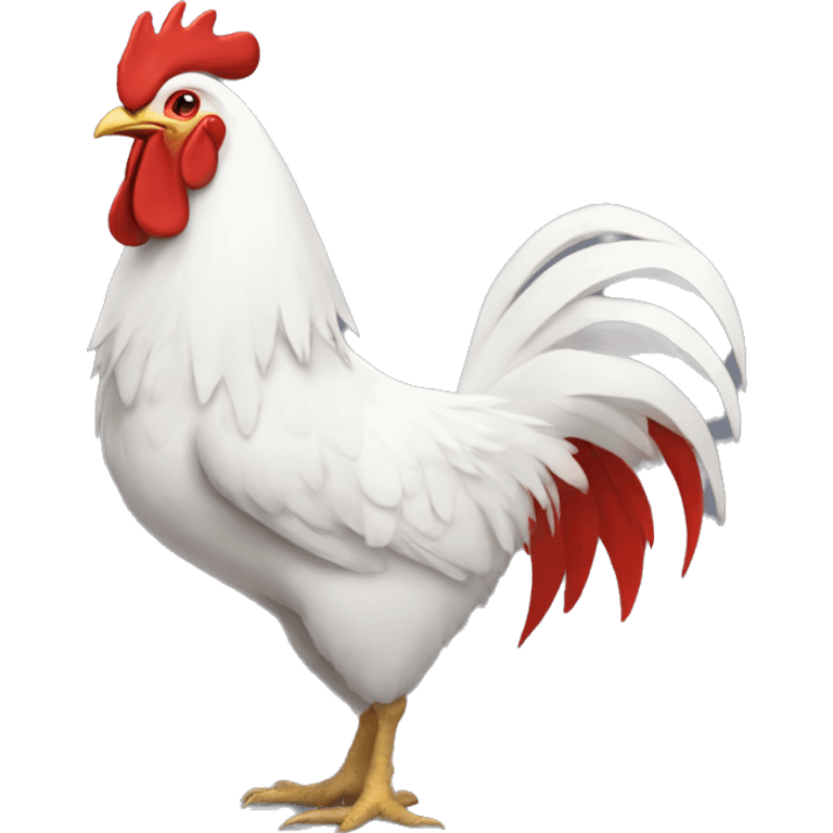 white rooster in pixar style with a red t-shirt with the number 13 emoji