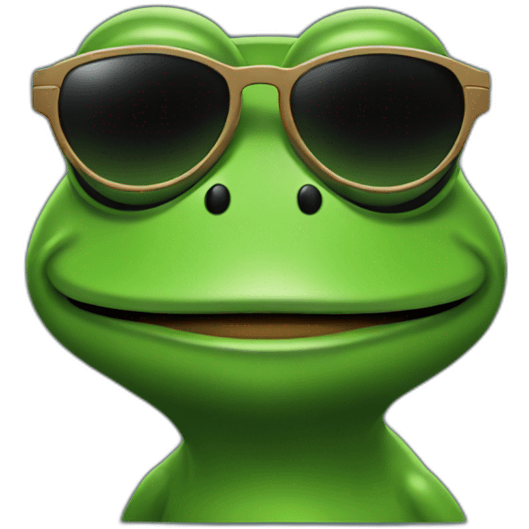 pepe the frog with sunglasses with react native logos emoji