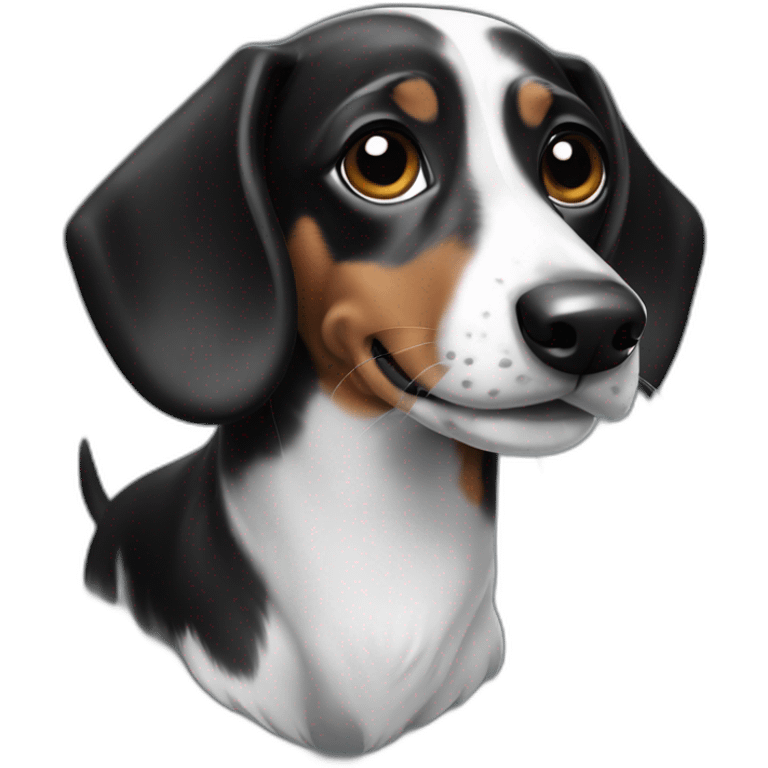 black and white dachshund emoji