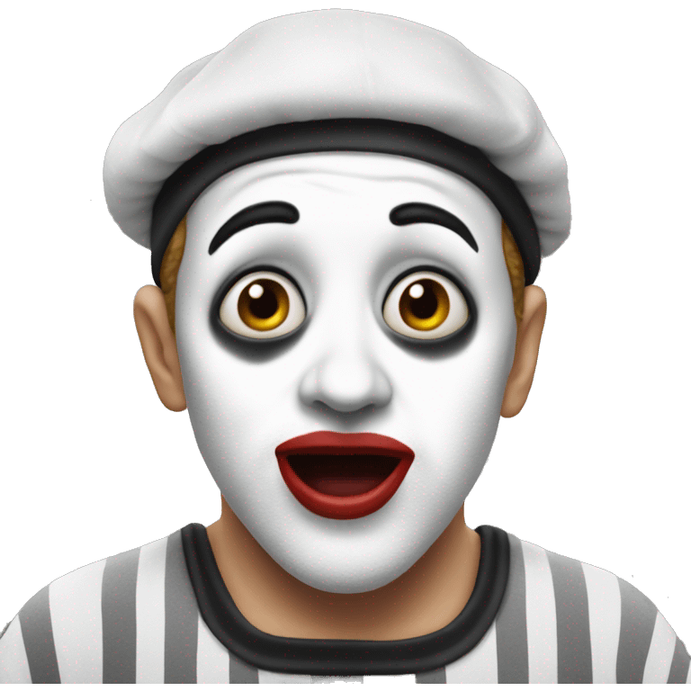 photorealistic The French Mime is in shock emoji