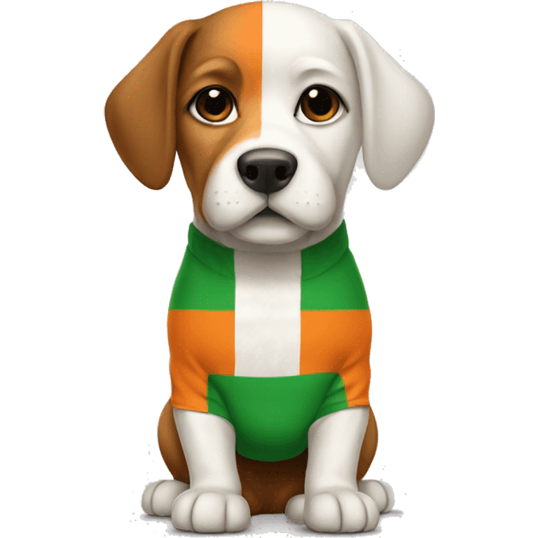 Dog wearing Irish flag underpants emoji