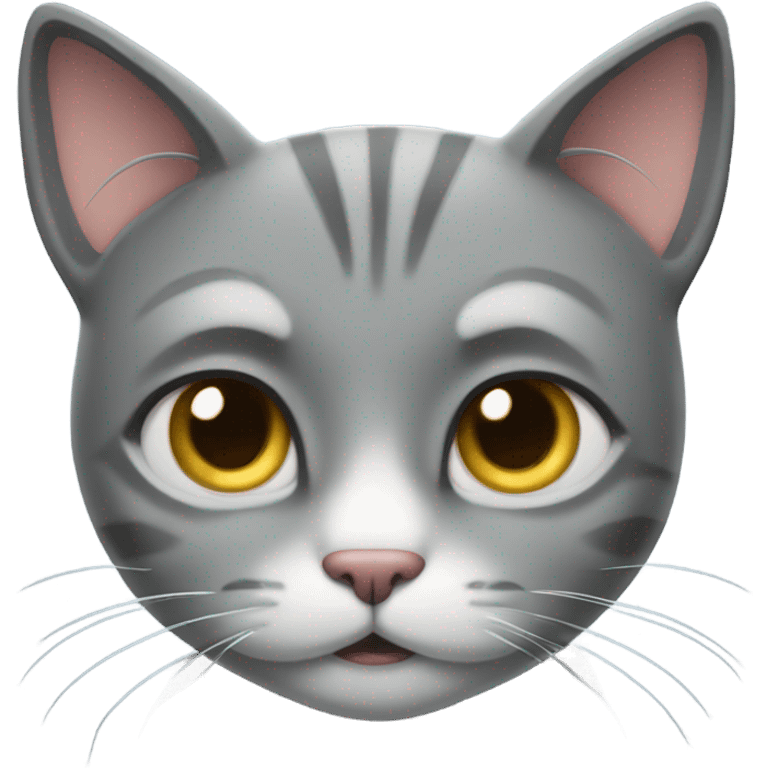 Jealous grey cat emoji