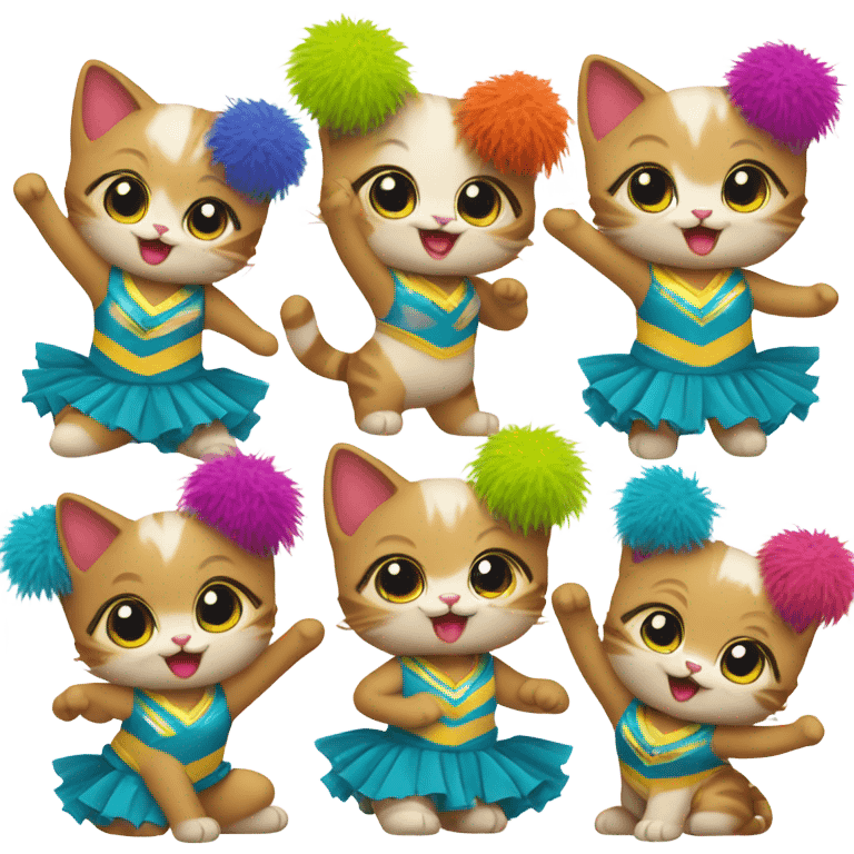 kittens cheerleading emoji