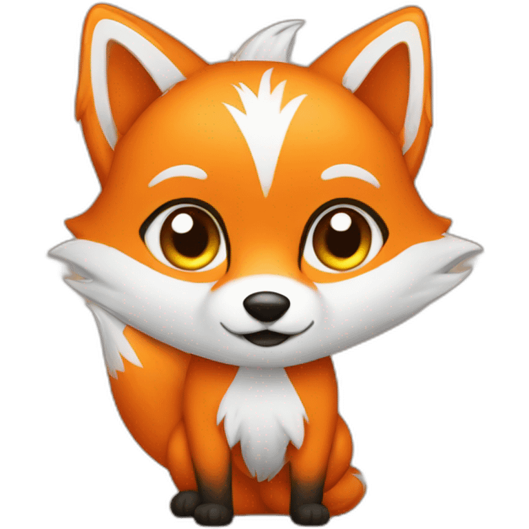 Orange fox with silver hair emoji