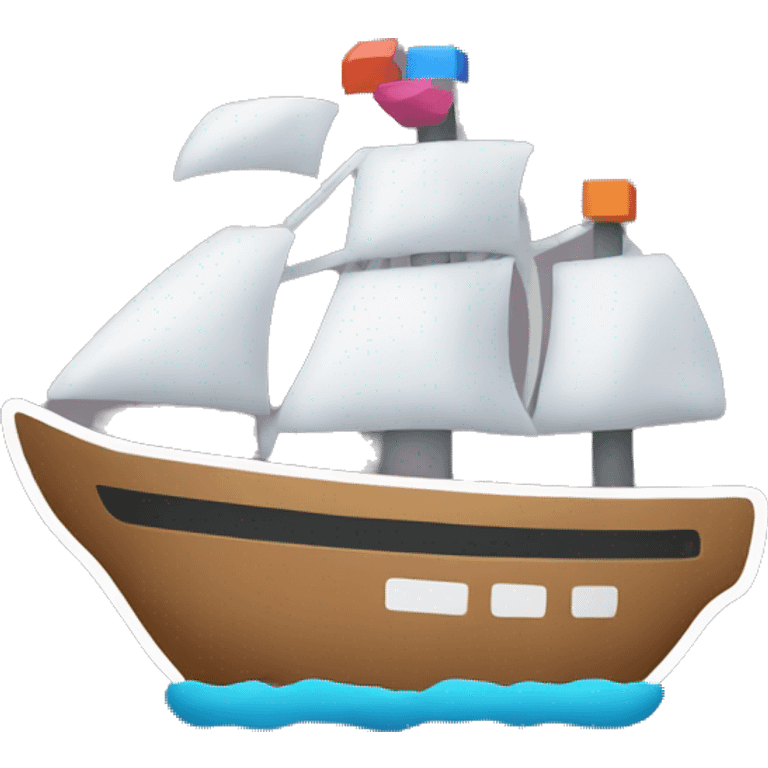 Generate a logo for a coding study platform featuring a playful ship icon surrounded by coding elements. emoji