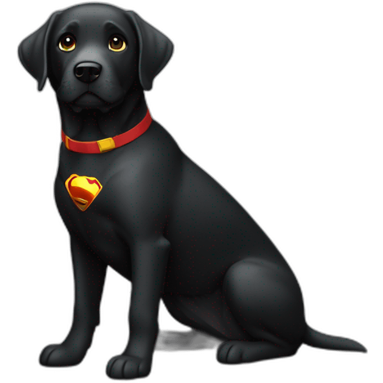 Labrador couleur noir en super hero emoji