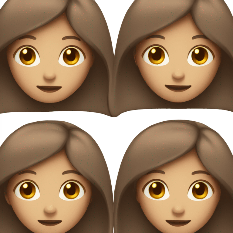 smiling girls with brown hair emoji