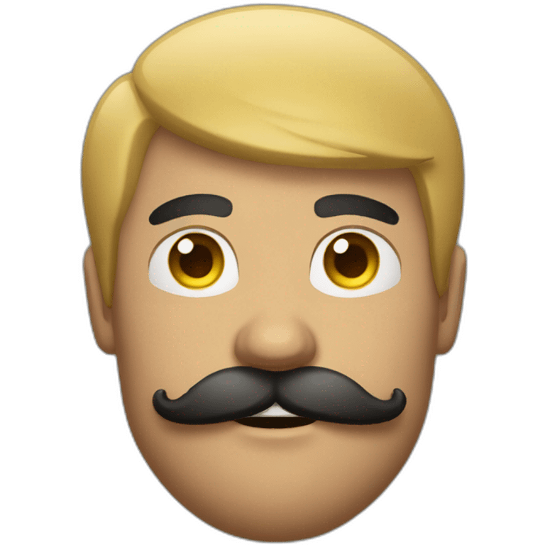 Handsome Man with mustache strenuously carrying heavy balls emoji