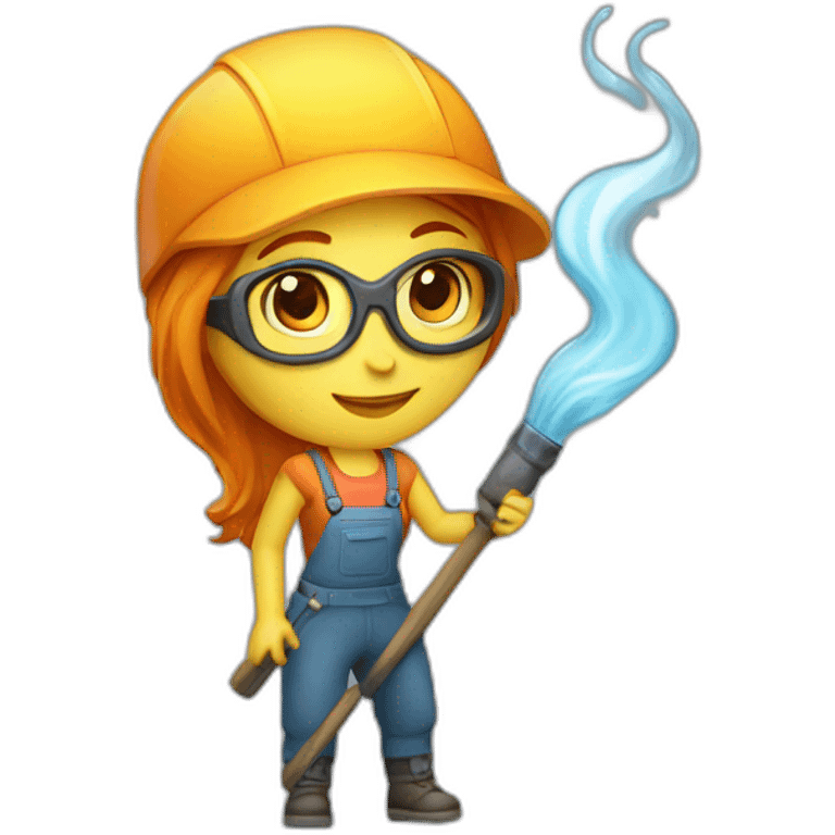 Hot Glass blower, female caracter emoji