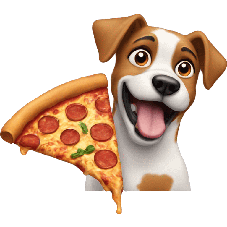 Dog eat pizza  emoji