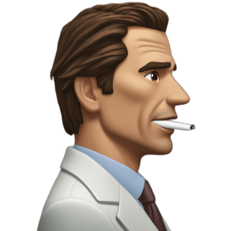 Patrick Bateman kisses emoji