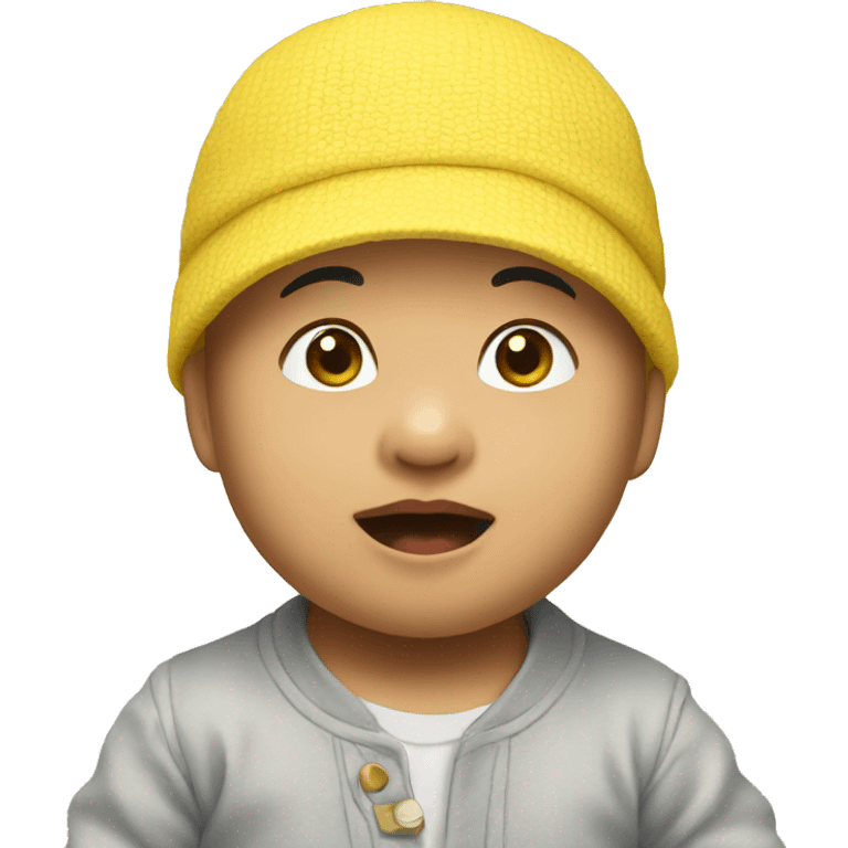 2 asian baby with yellow hat emoji