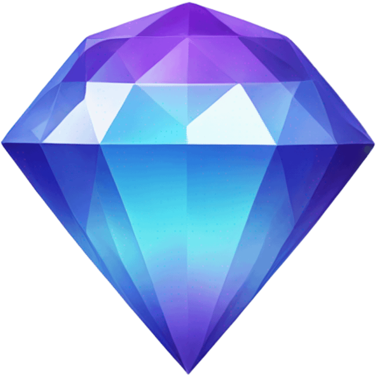 A glowing diamond icon with a pixelated blue and purple neon effect. emoji