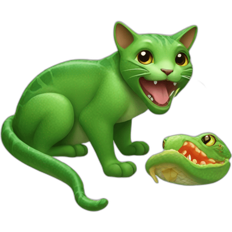 Cat eating lézard emoji