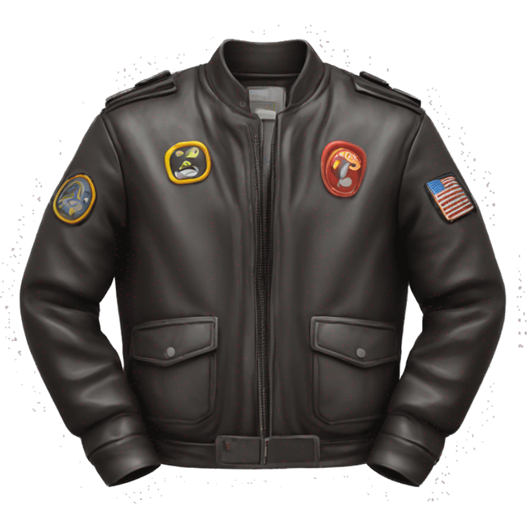 bomber leather jacket product, clothes, isolated emoji