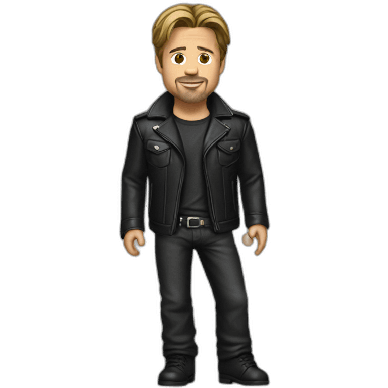 Brad pitt wearing a black leather jacket emoji