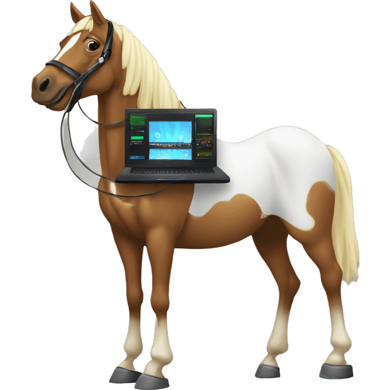 horse playing as DJ emoji