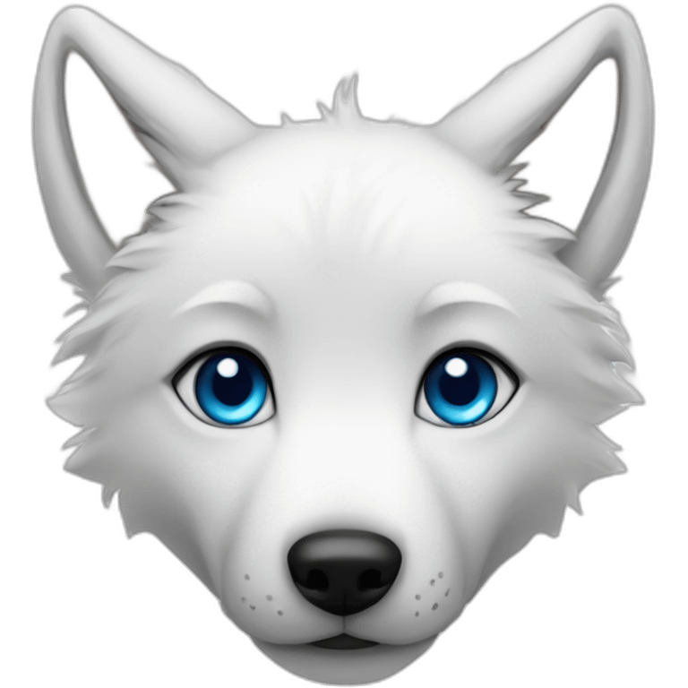 white wolf cub with blue eyes emoji