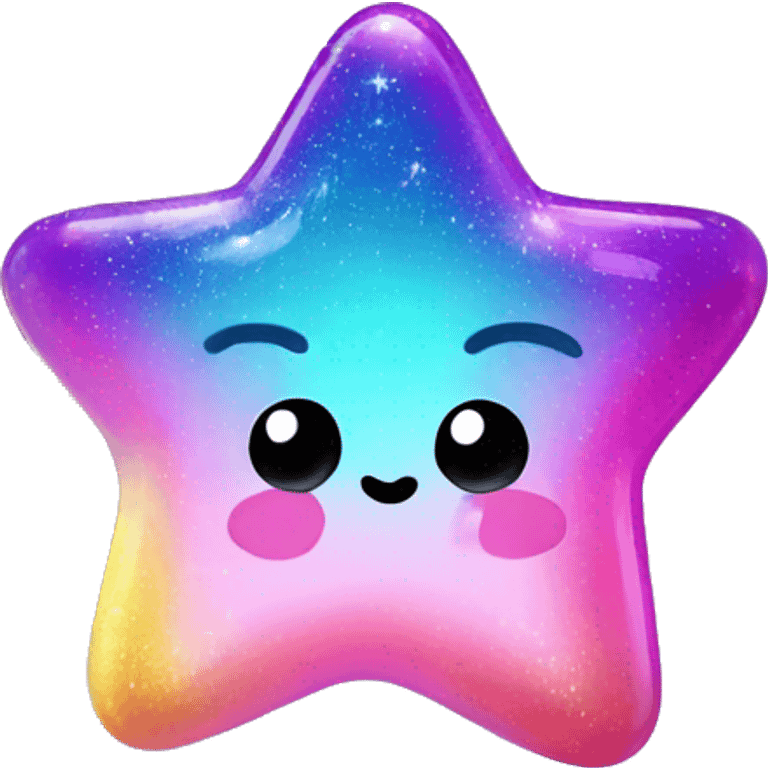 Kawaii neon star glitter jelly bean emoji    emoji