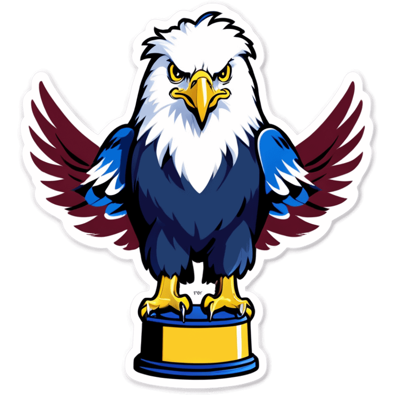 eagle on top of cheifs holding a trophy emoji