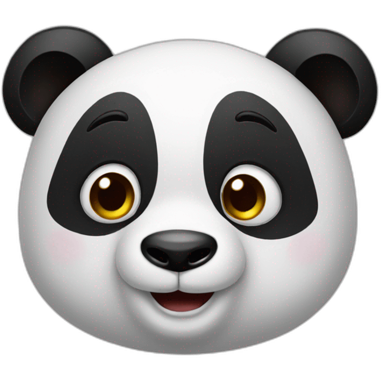 Panda who is happy and shy emoji