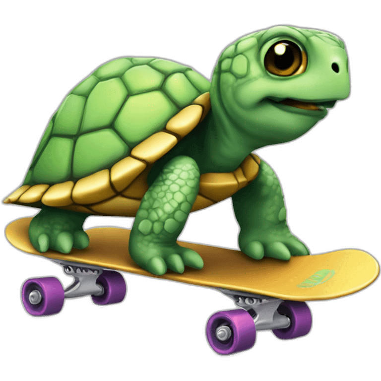 Tortue qui fait du skate emoji