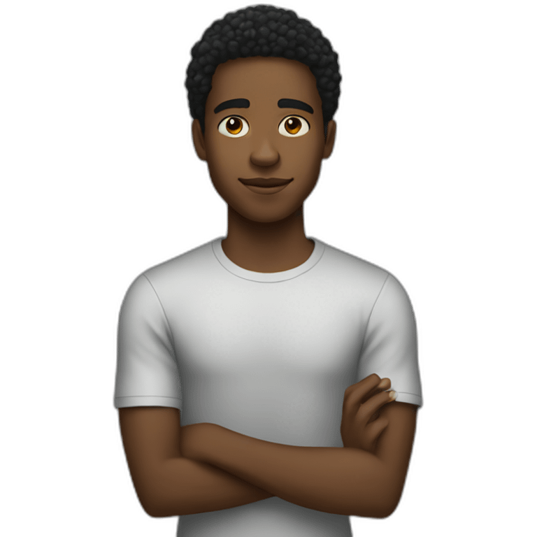 Young black man in digital Space emoji