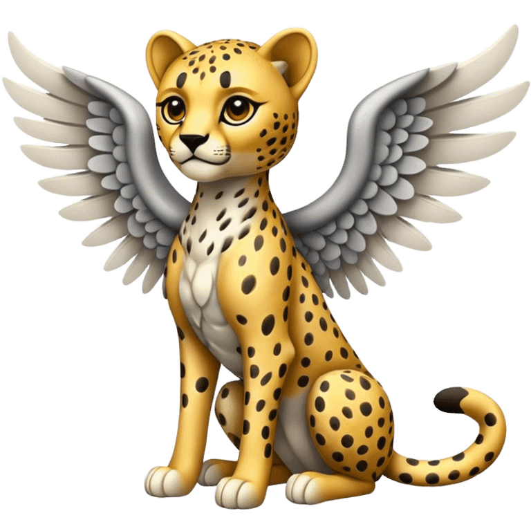 Stone cheetah with wings emoji