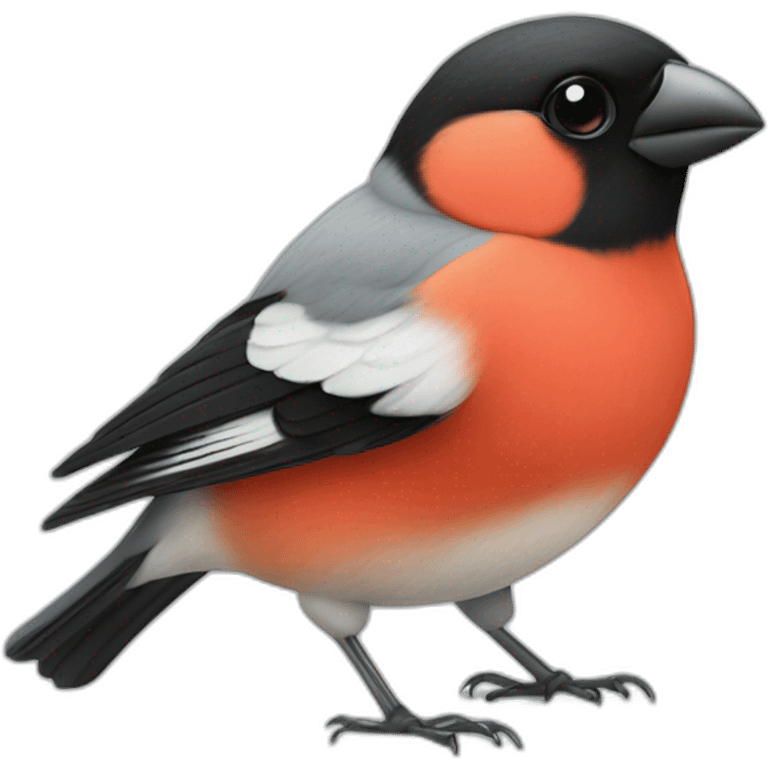 The bullfinch is waving its wing emoji