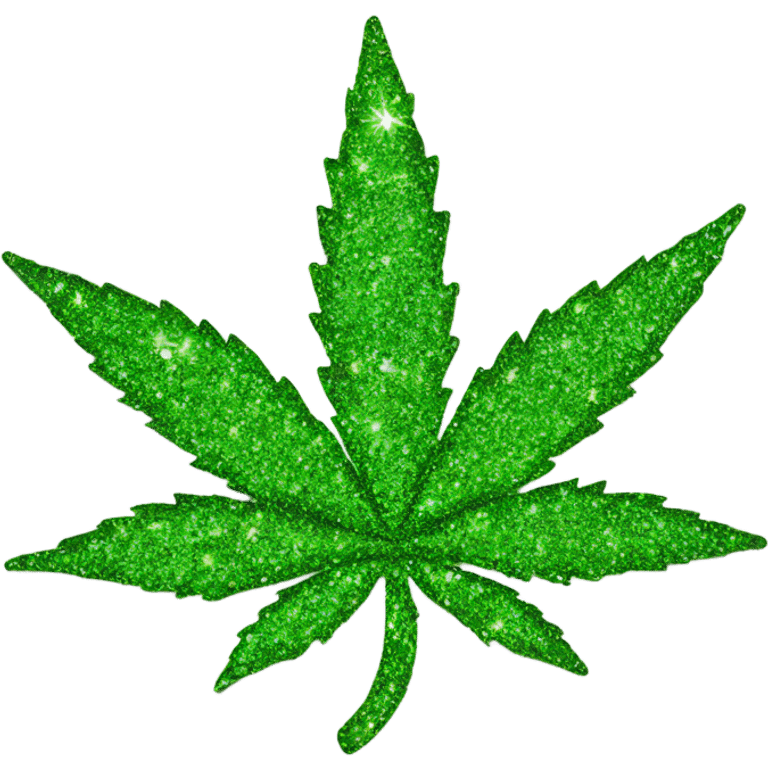 sparkly marijuana leaf emoji