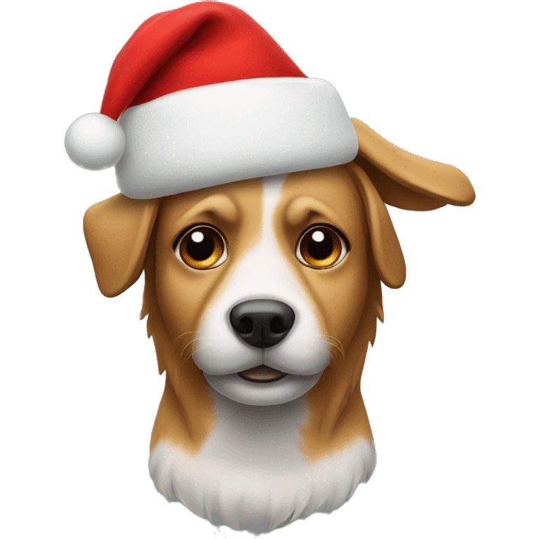 dog with christmas hat emoji