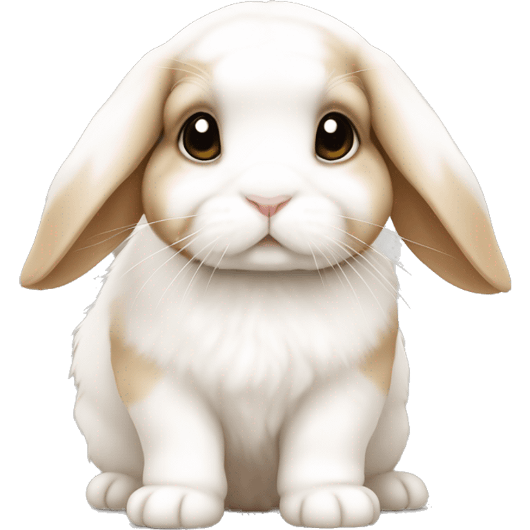 Cute baby white and tan holland lop emoji