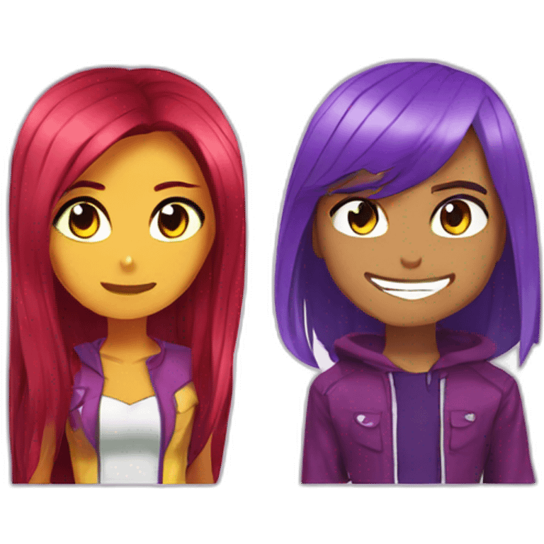 Mixez Robin and Starfire teen Titan go  emoji